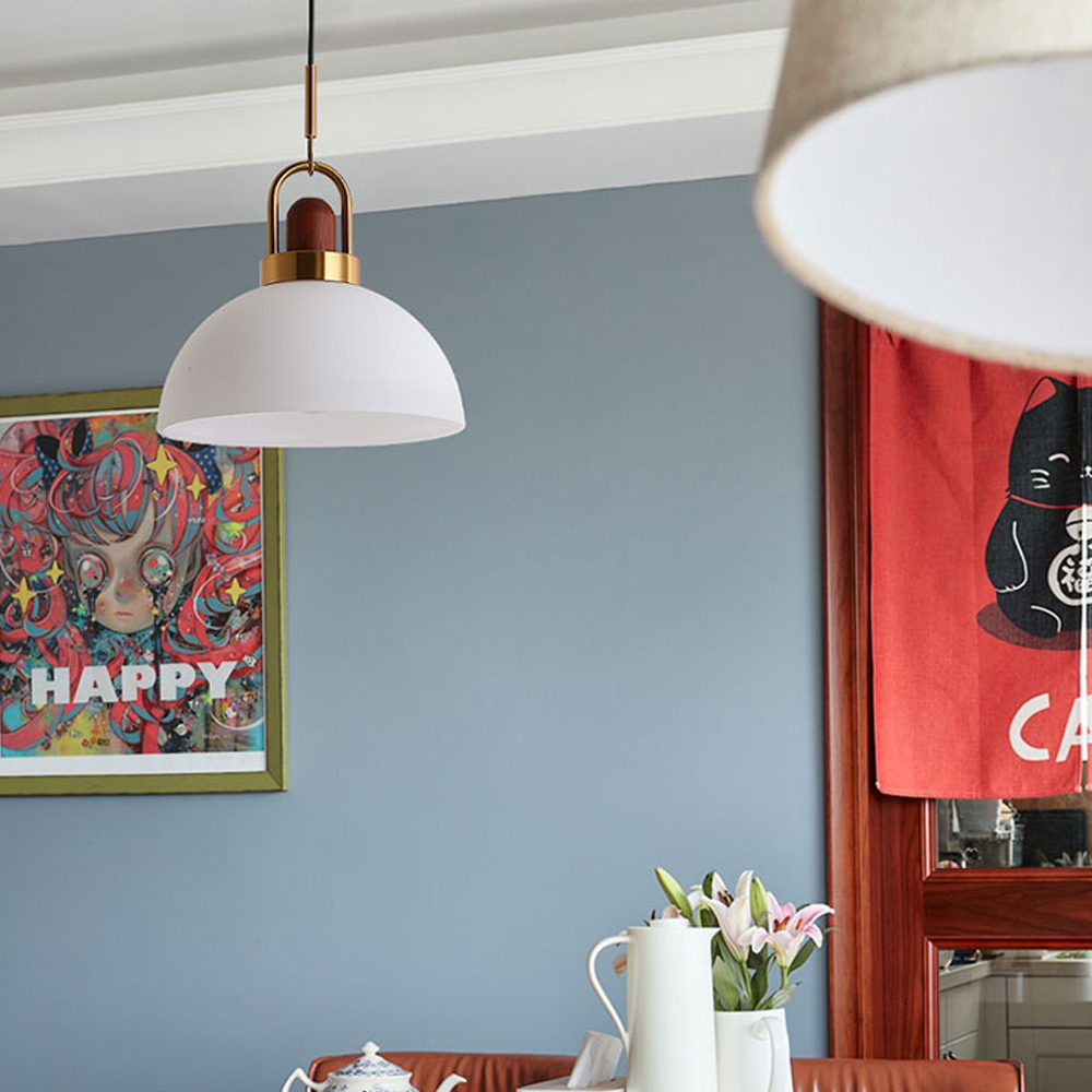 Milk White Glass Pendant Light Nordic Single Head Simple Creative Kitchen Bar Small Chandelier