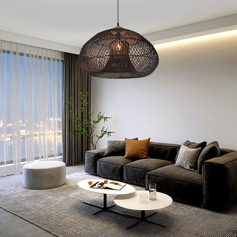 Trendy Rattan Pendant Light Wabi-sabi Style Retro Southeast Asian Chandelier