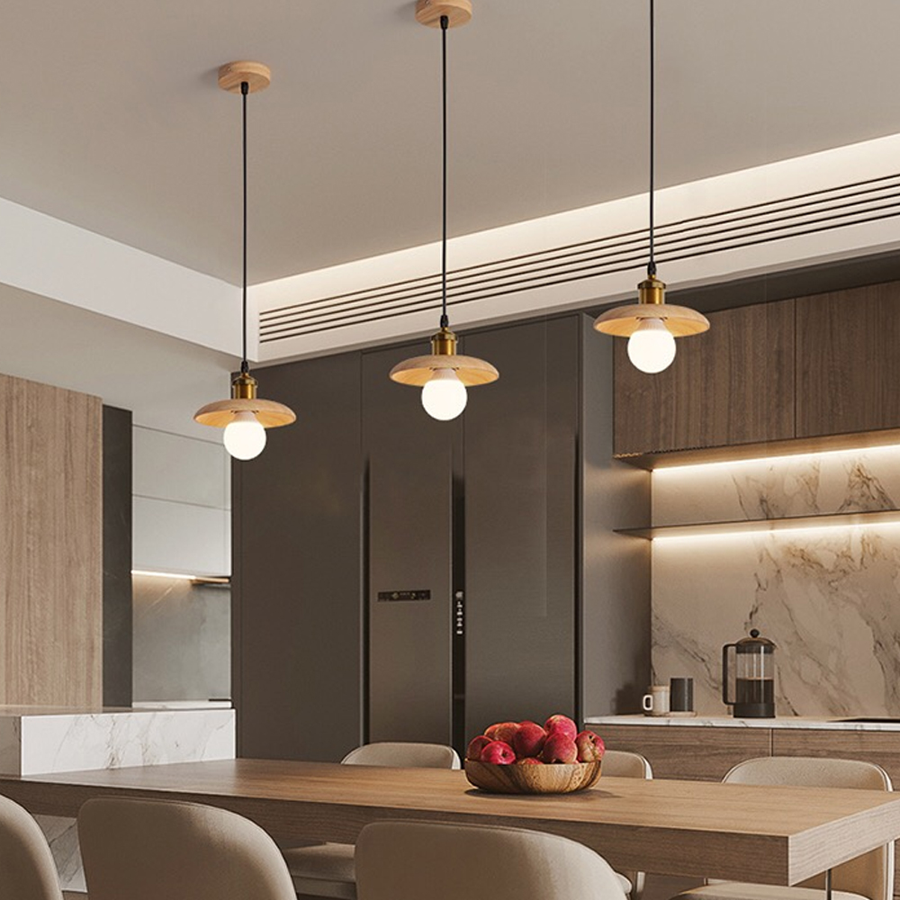 Japanese Kitchen Island Walnut Pendant Light B&B Bedroom Bedside Small Solid Wood Chandelier