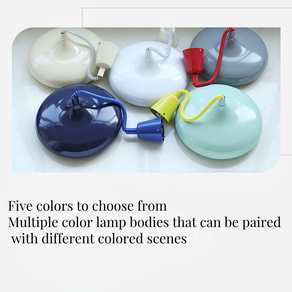 Bauhaus Retro Style Adjustable Solid Color Iron Pendant Light