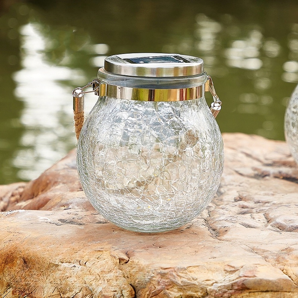 Solar Outdoor Waterproof Cracked gGass Hanging Lamp