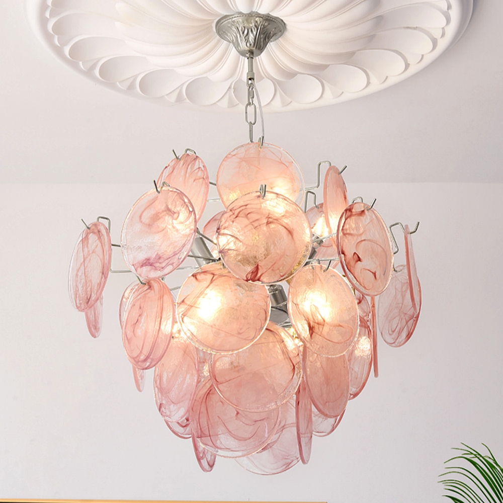 Italian Style Vintage Colored Multi-Layer Handmade Glass Pendant Light