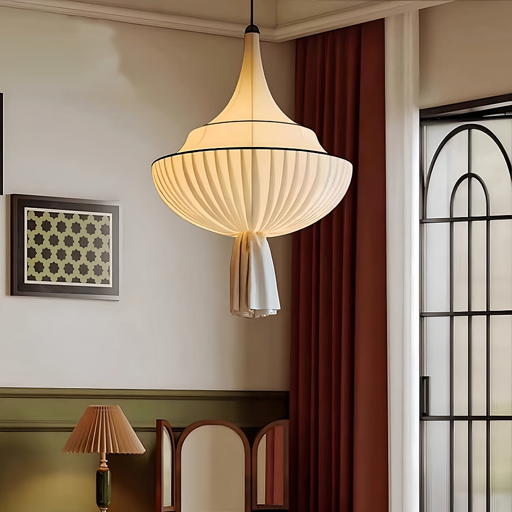 French Cream Style Satin Fabric Chandelier