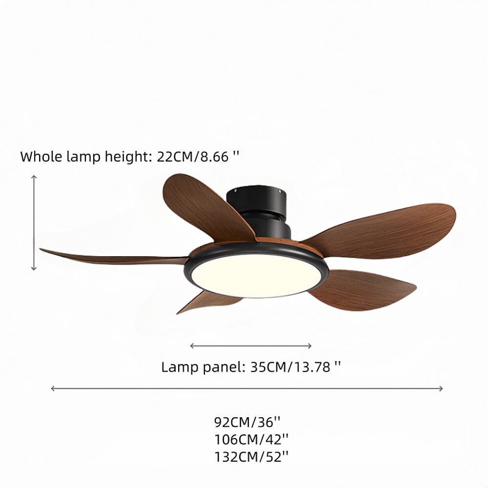 Nordic Style Household Variable Frequency Ceiling Fan Light
