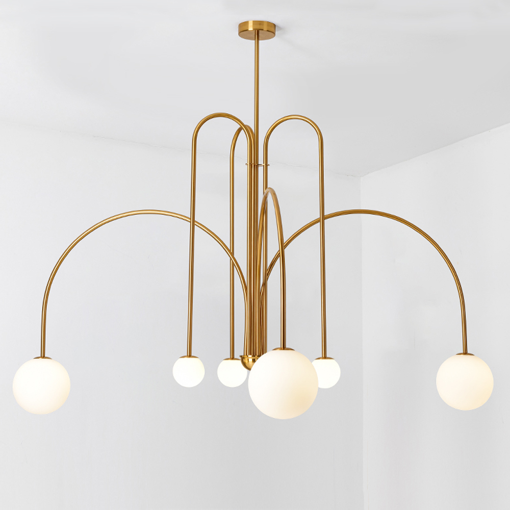 French Art Deco Pendant Lights Minimalist Living Room Glass Chandelier