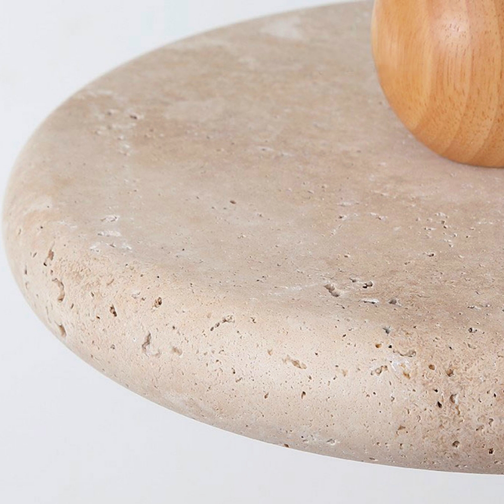 Wabi Sabi Style Yellow Cave Stone Circular Creative Pendant Light