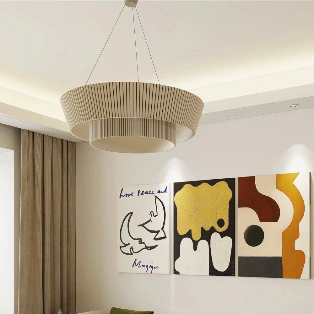 Japanese Style Creative Pleated Fabric Lighting Fixtures