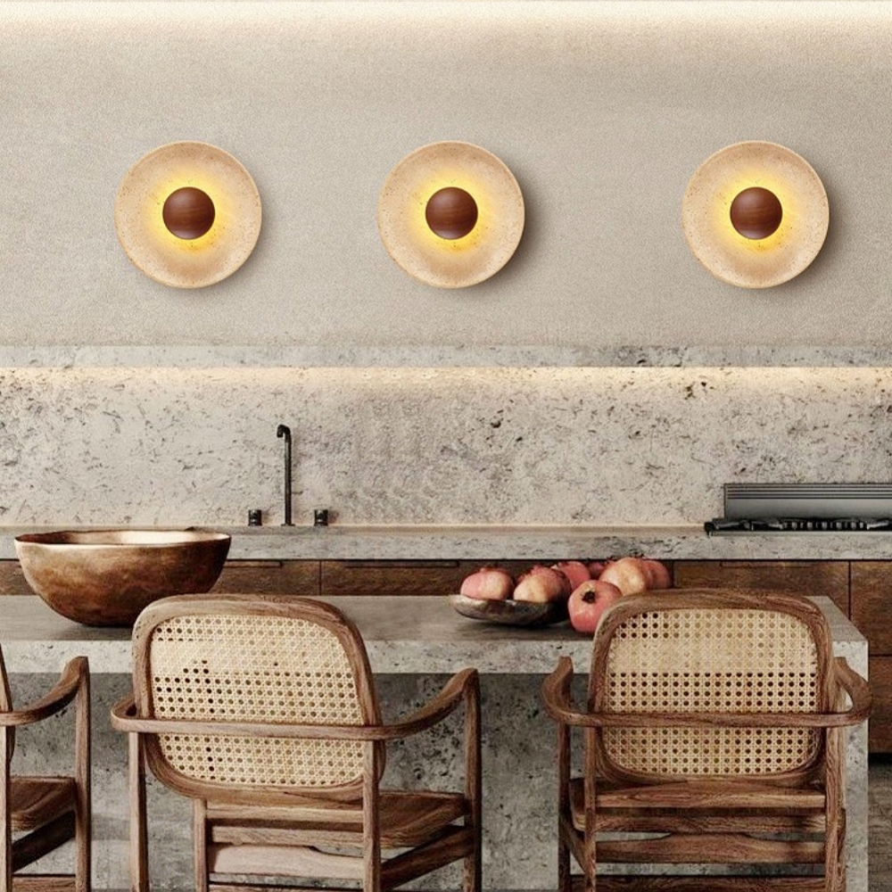 Wabi Sabi Yellow Cave Stone Natural Textural Bedside Light