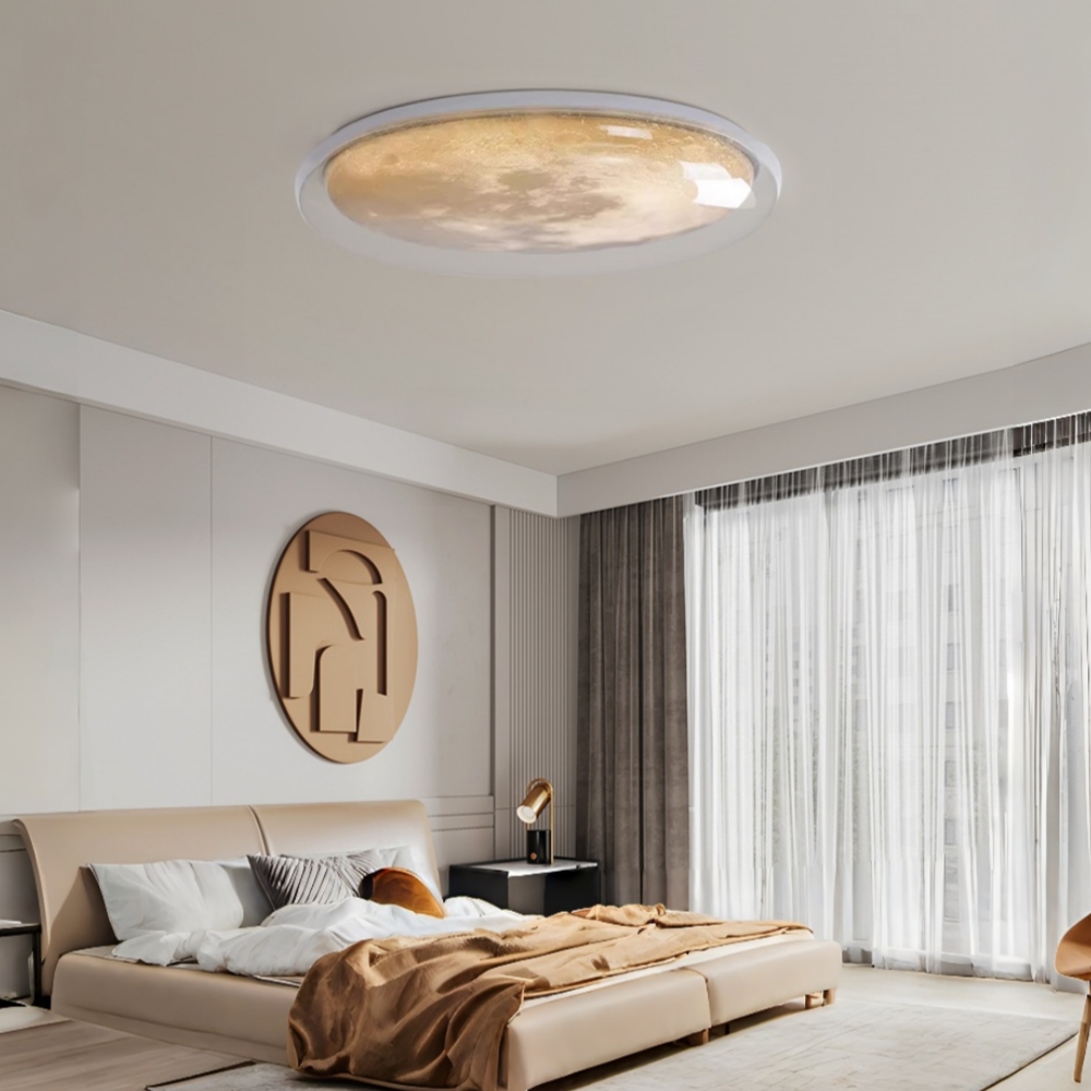 Modern Creative Semi-Circular Moon Acrylic Ceiling Light Bedroom Ambient Lighting