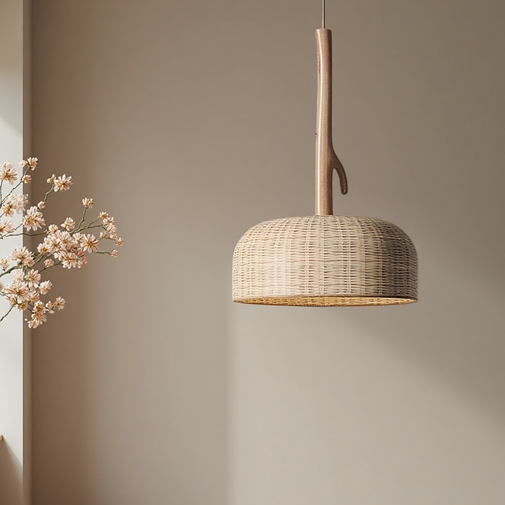 Wabi-Sabi Style Rattan Woven Combination Pendant Light
