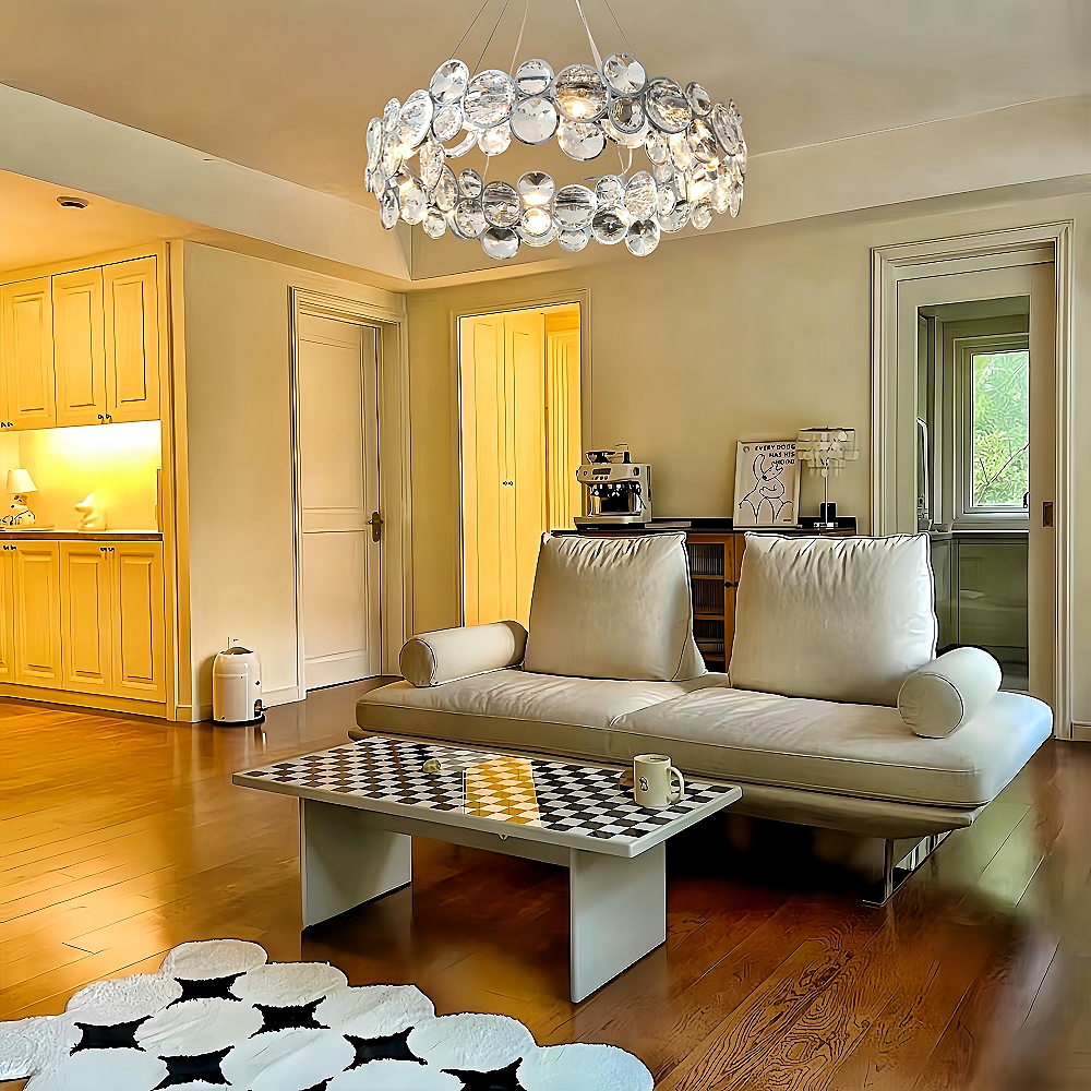 Modern Light Luxury Living Room Bubble Crystal Chandelier