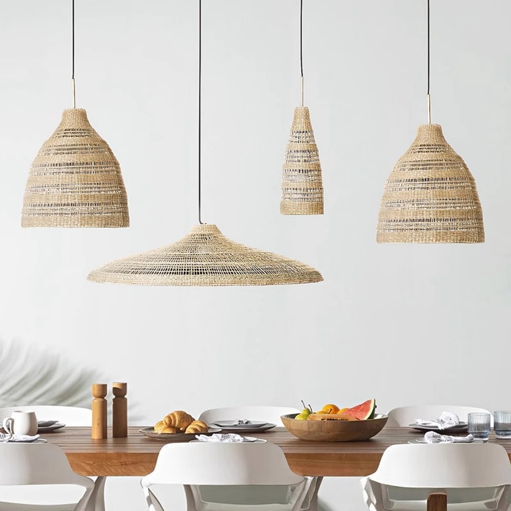Handwoven Natural Water Hyacinth Pendant Lamp