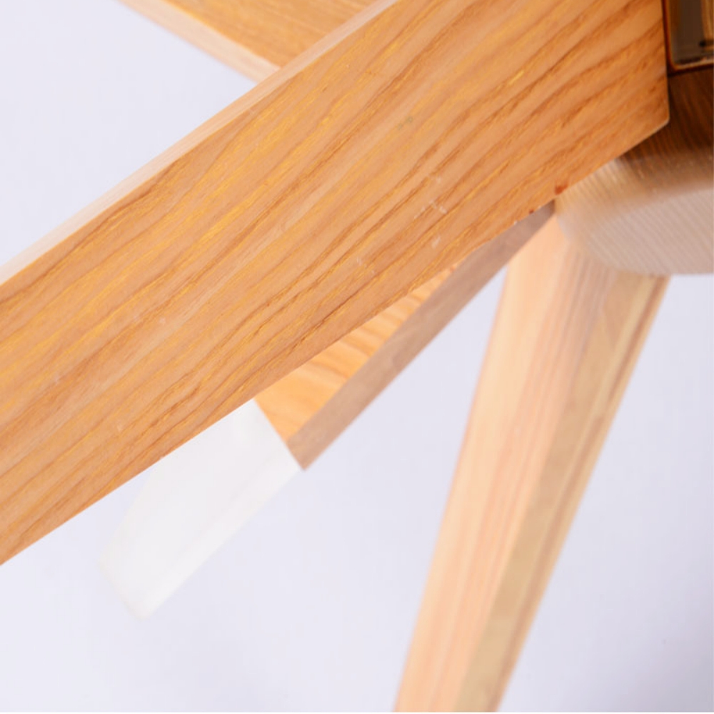 Nordic Geometric Wood Angular Star Chandelier with Frosted Light Ends