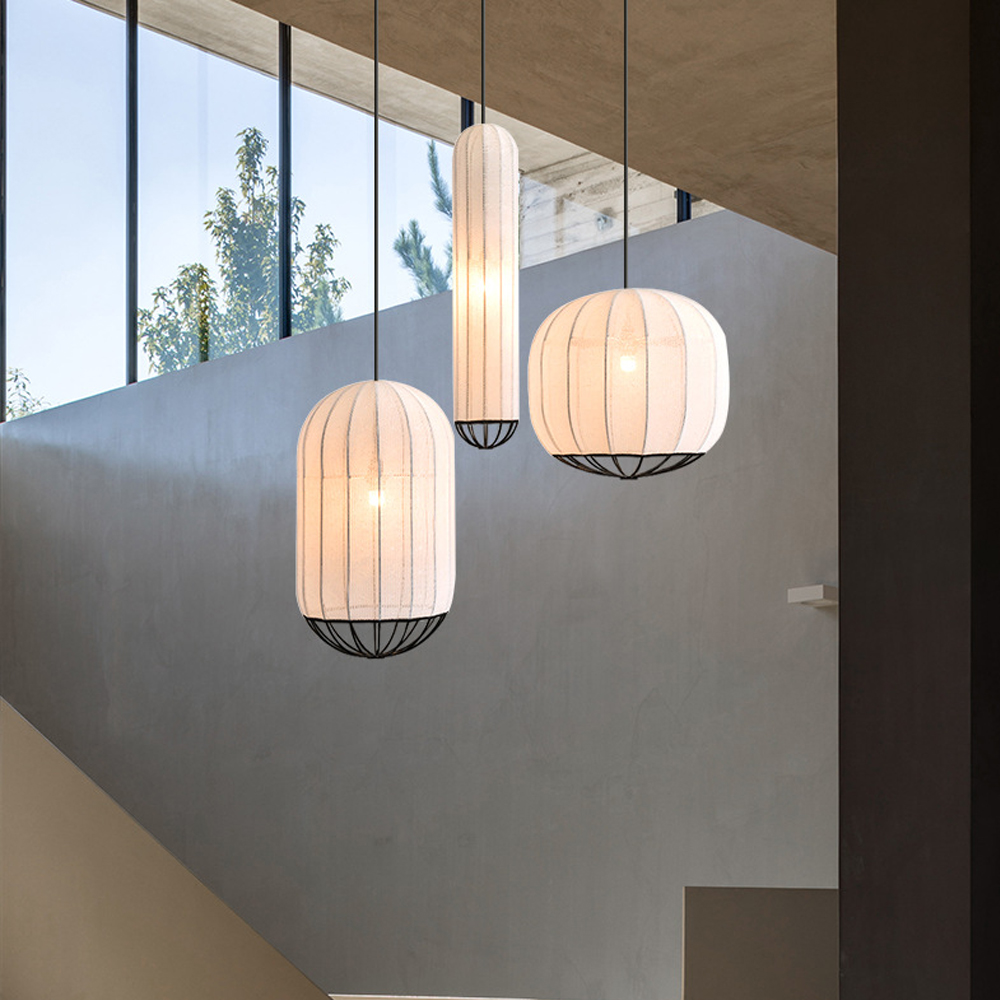 3 Lights Art Pendant Lamp Modern Minimalist Fabric Chandelier Creative Corridor Decoration