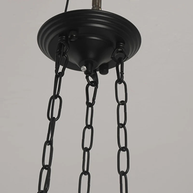 Living Room White Glass Chandelier Vintage Round Pendant Light