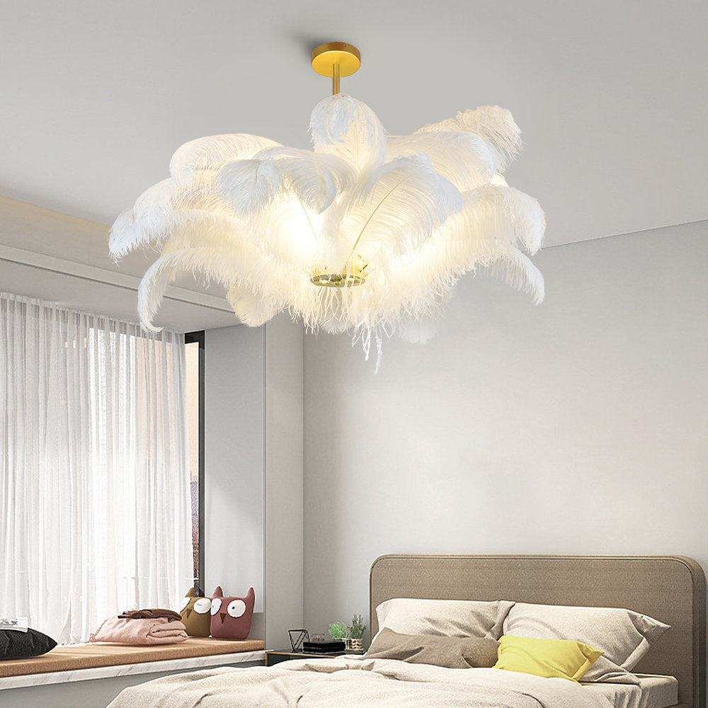 Modern Feather Home Chandelier Nordic Craft Pendant Lighting