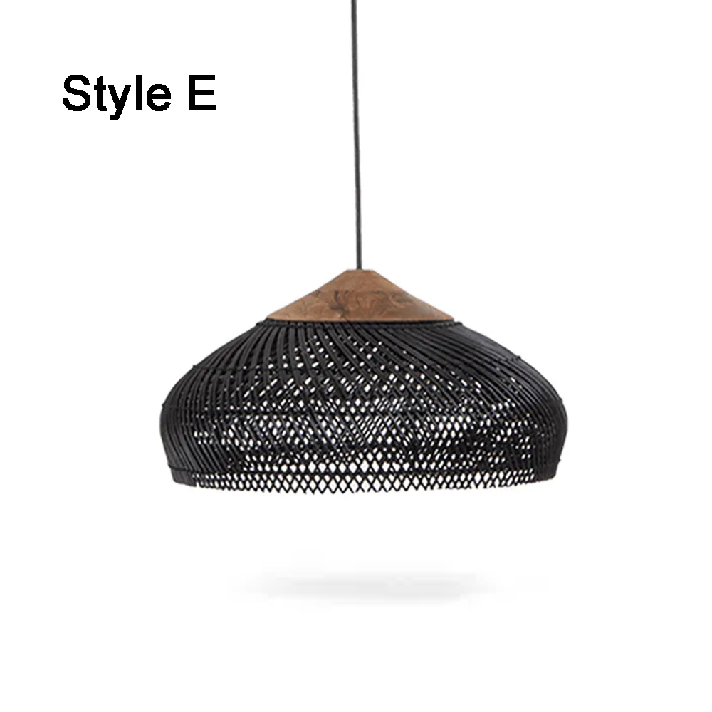 Rattan Pendant Light Wabi Sabi Style Retro Dining Room Chandelier