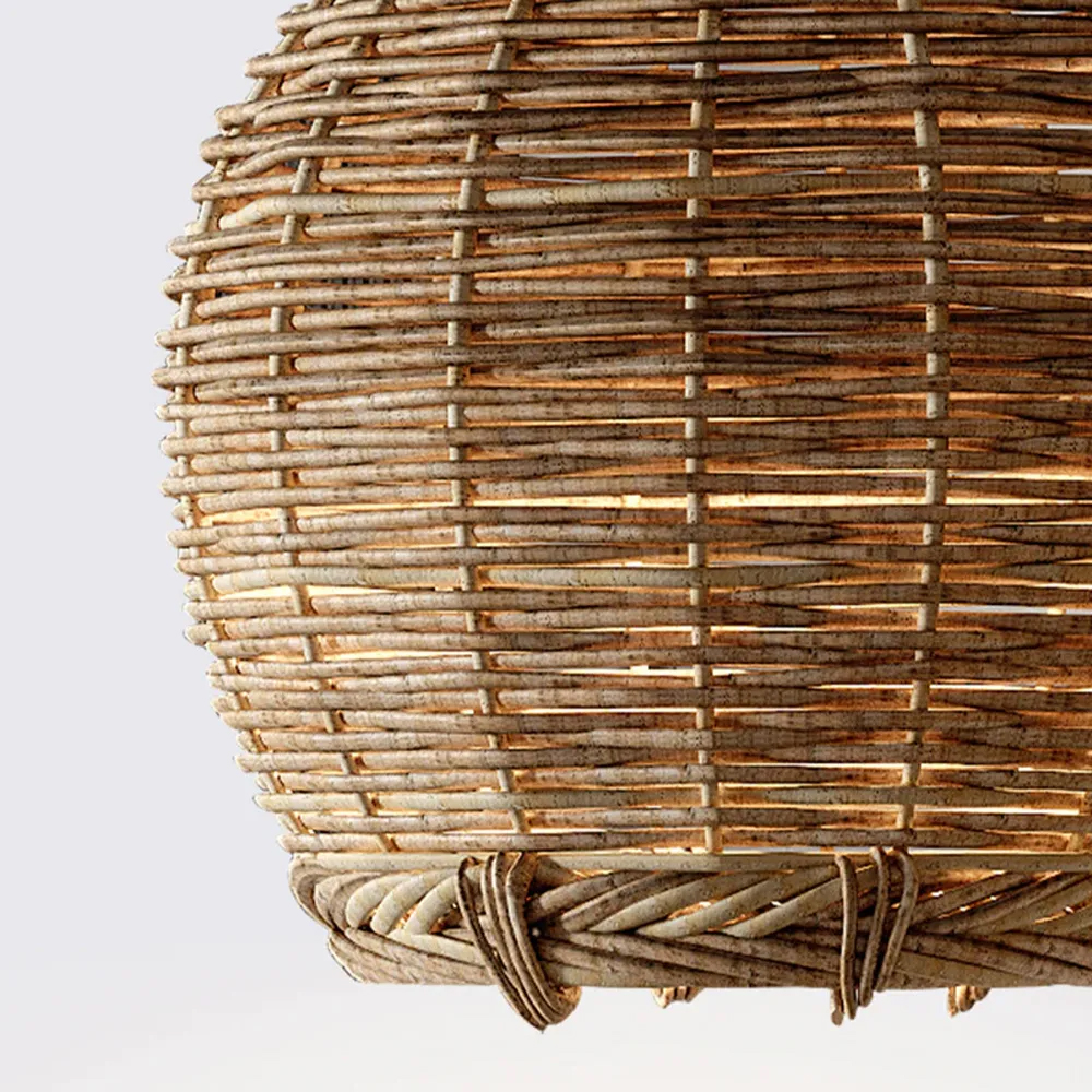Wabi-Sabi Interior Design Rattan Pendant Light Living Room Bedroom Hanging Lighting Lamp Shade