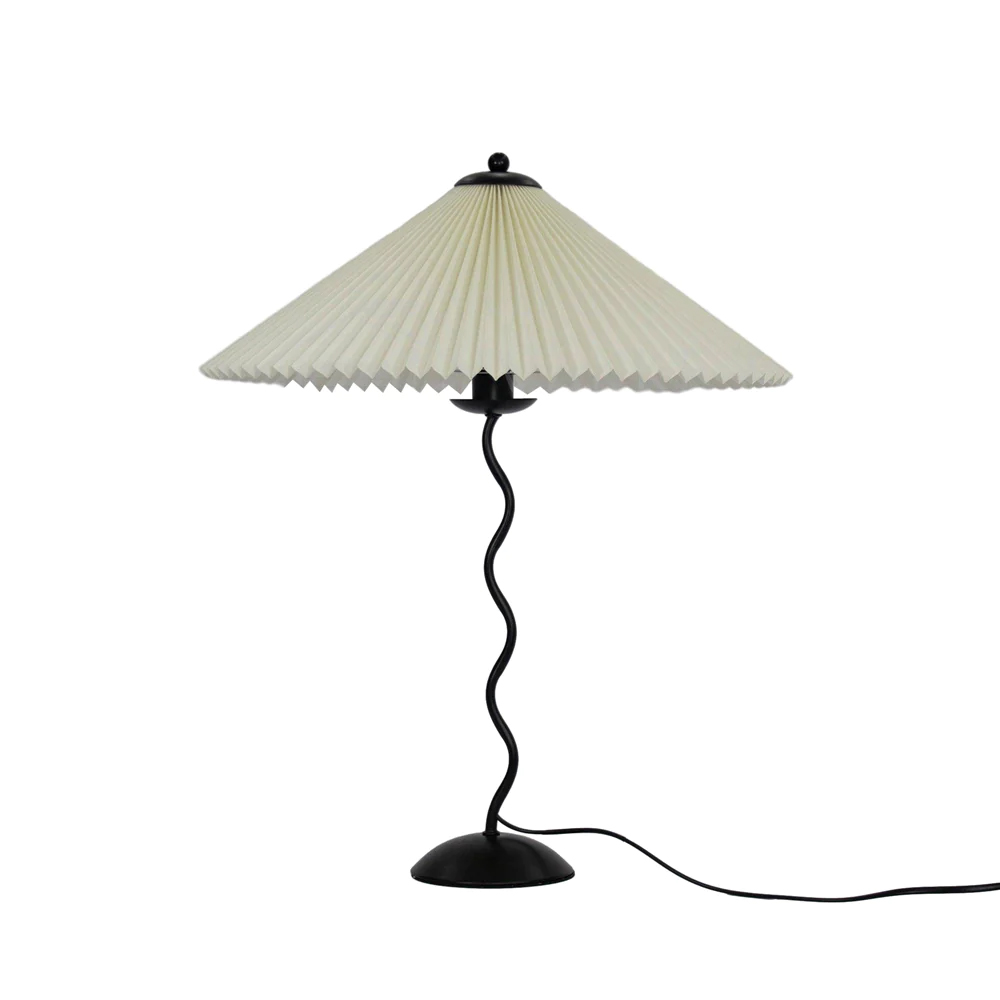Modern Squiggle Table Lamp Pleated Umbrella Desk Lamp