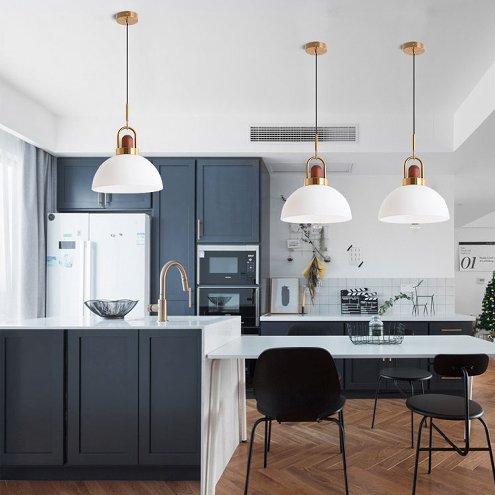 Milk White Glass Pendant Light Nordic Single Head Simple Creative Kitchen Bar Small Chandelier