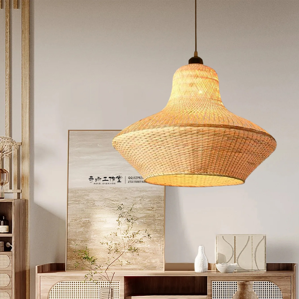 Nordic Rattan Bamboo Pendant Lighting Japanese Restaurant Decoration Chandelier
