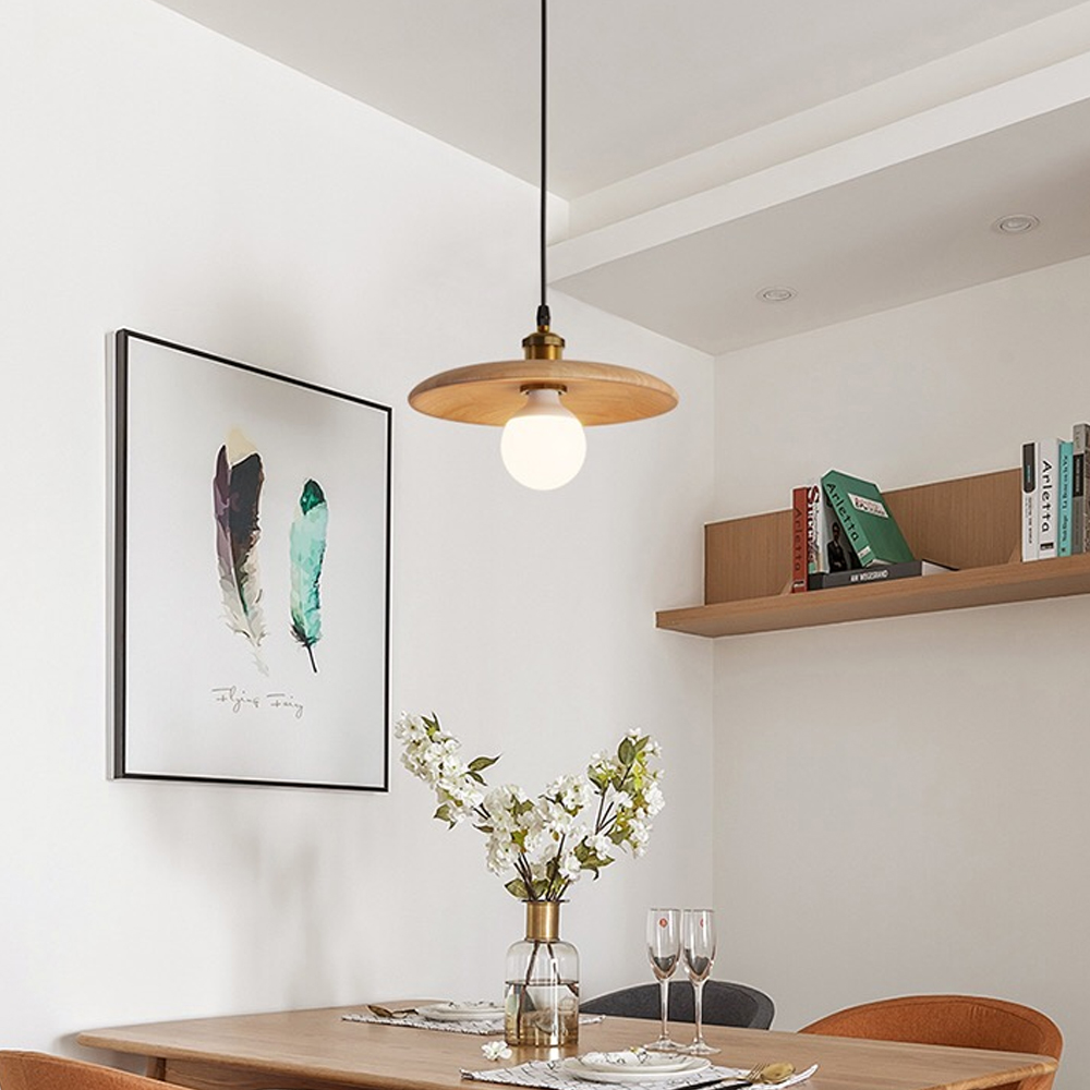 Japanese Kitchen Island Walnut Pendant Light B&B Bedroom Bedside Small Solid Wood Chandelier