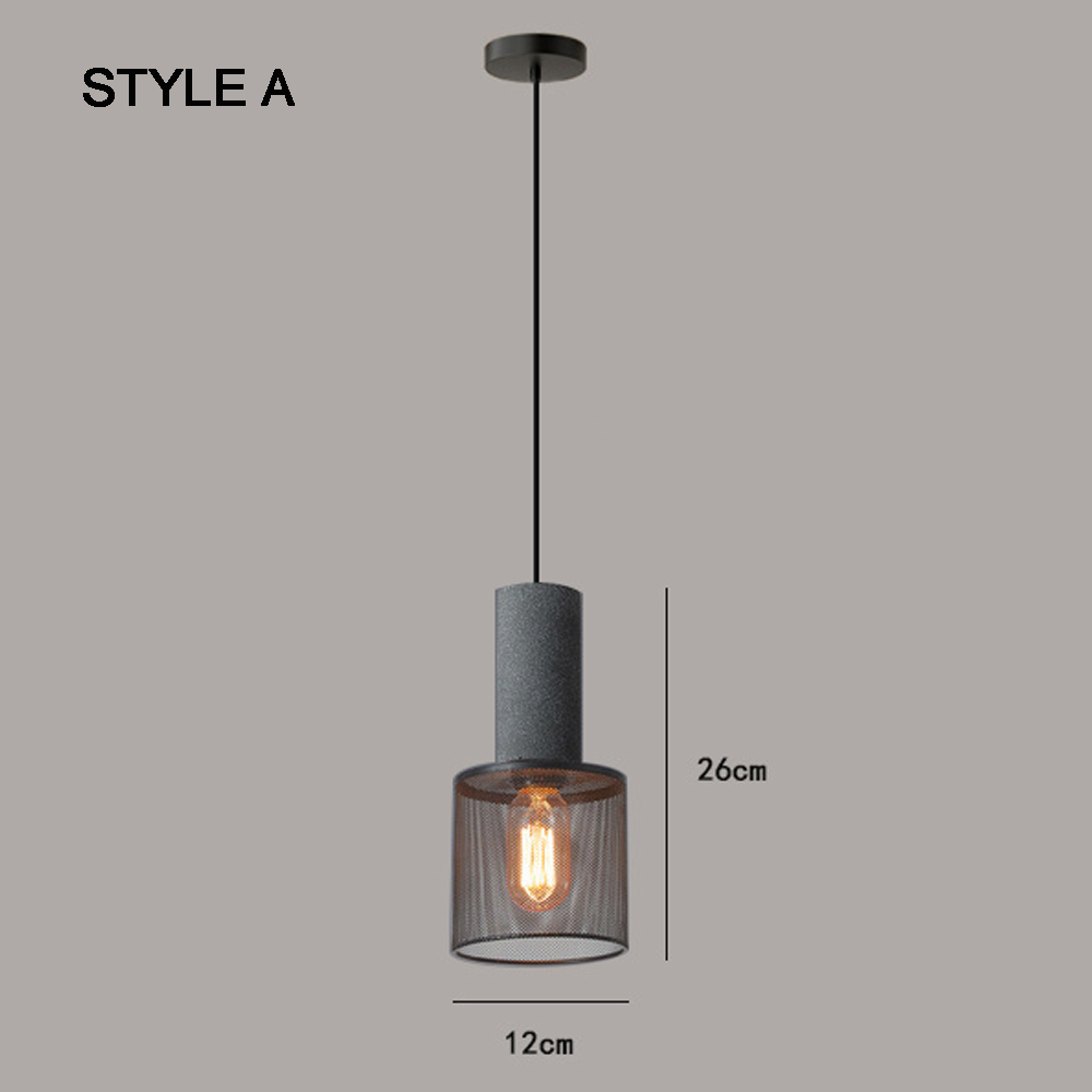 Industrial Style Pendant Lamps Nordic Restaurant Cement Hollow Metal Chandelier