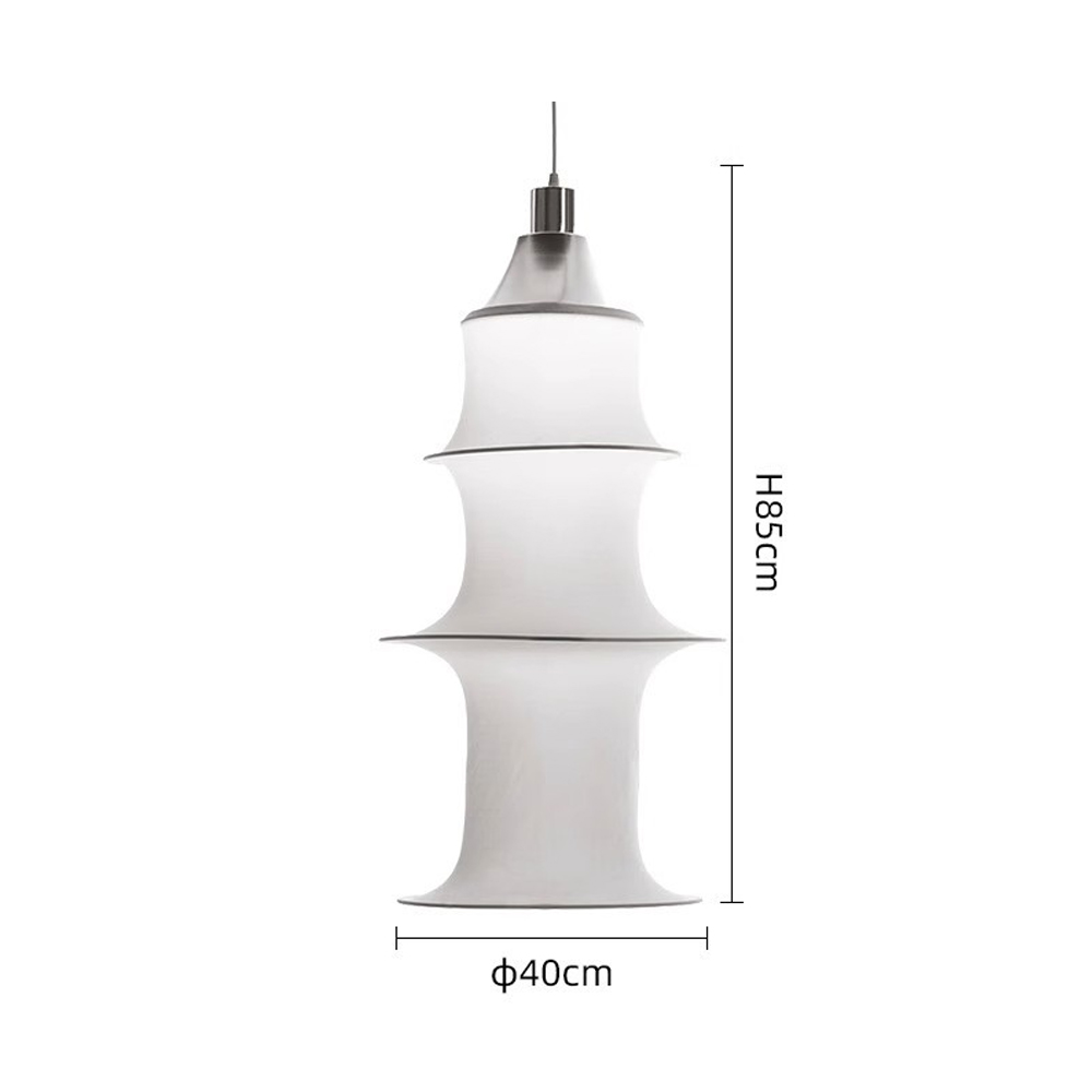 Nordic Fabric Chandelier Tatami Bamboo-shape Long Lantern Lighting Fixture