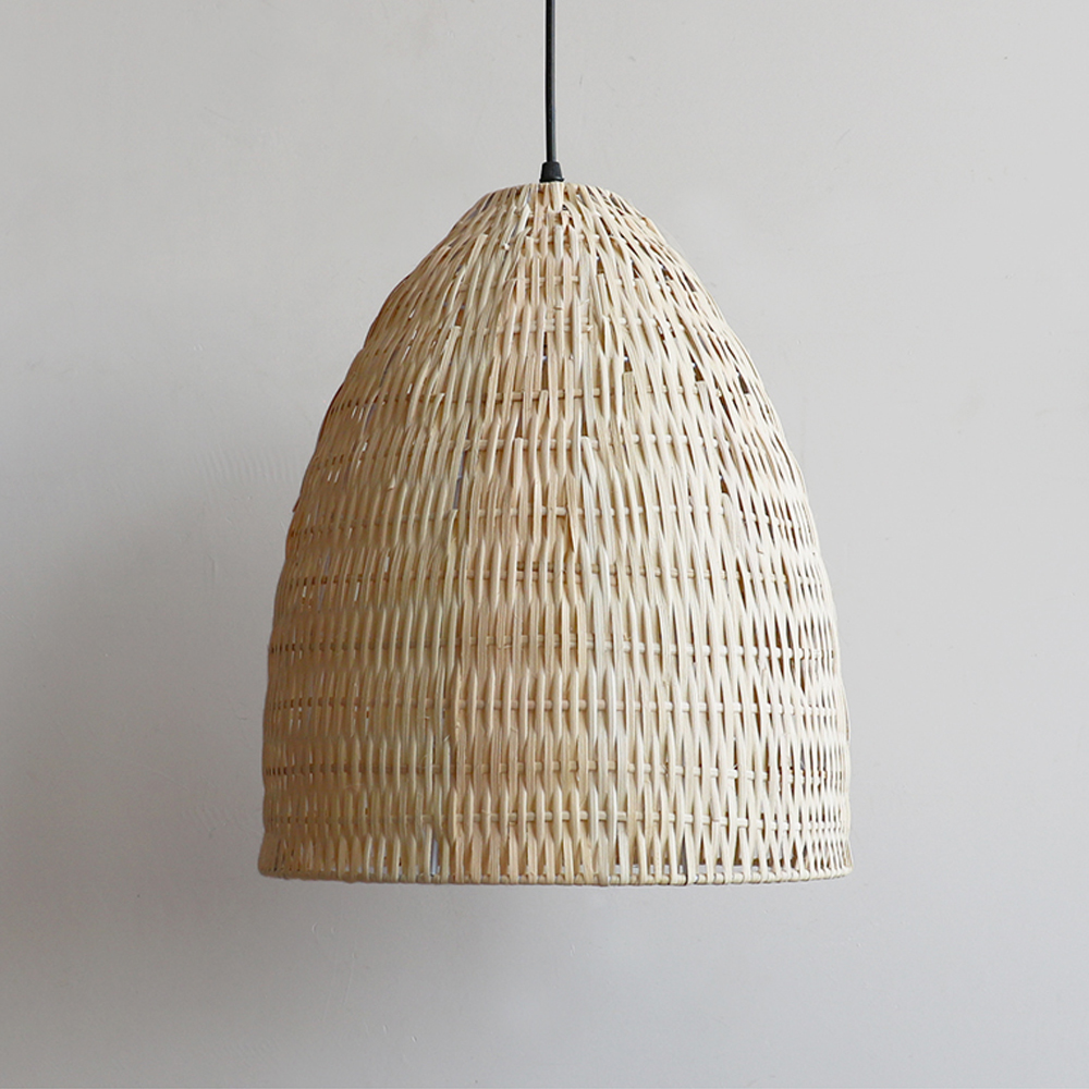 Bohemian kitchen island rattan pendant light bell shaped bedroom bedside lamp