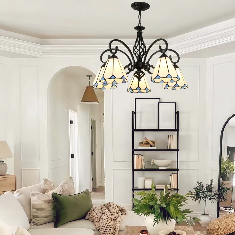 Mediterranean Style European Colored Glass Chandelier