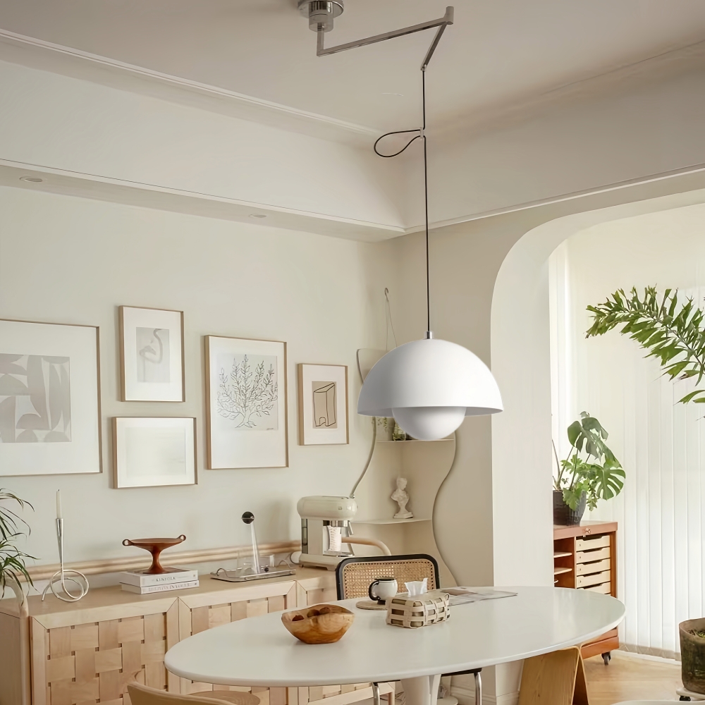 Adjustable Arm Metal Pendant Light Danish Flush Mount Flowerpot Dining Room Light