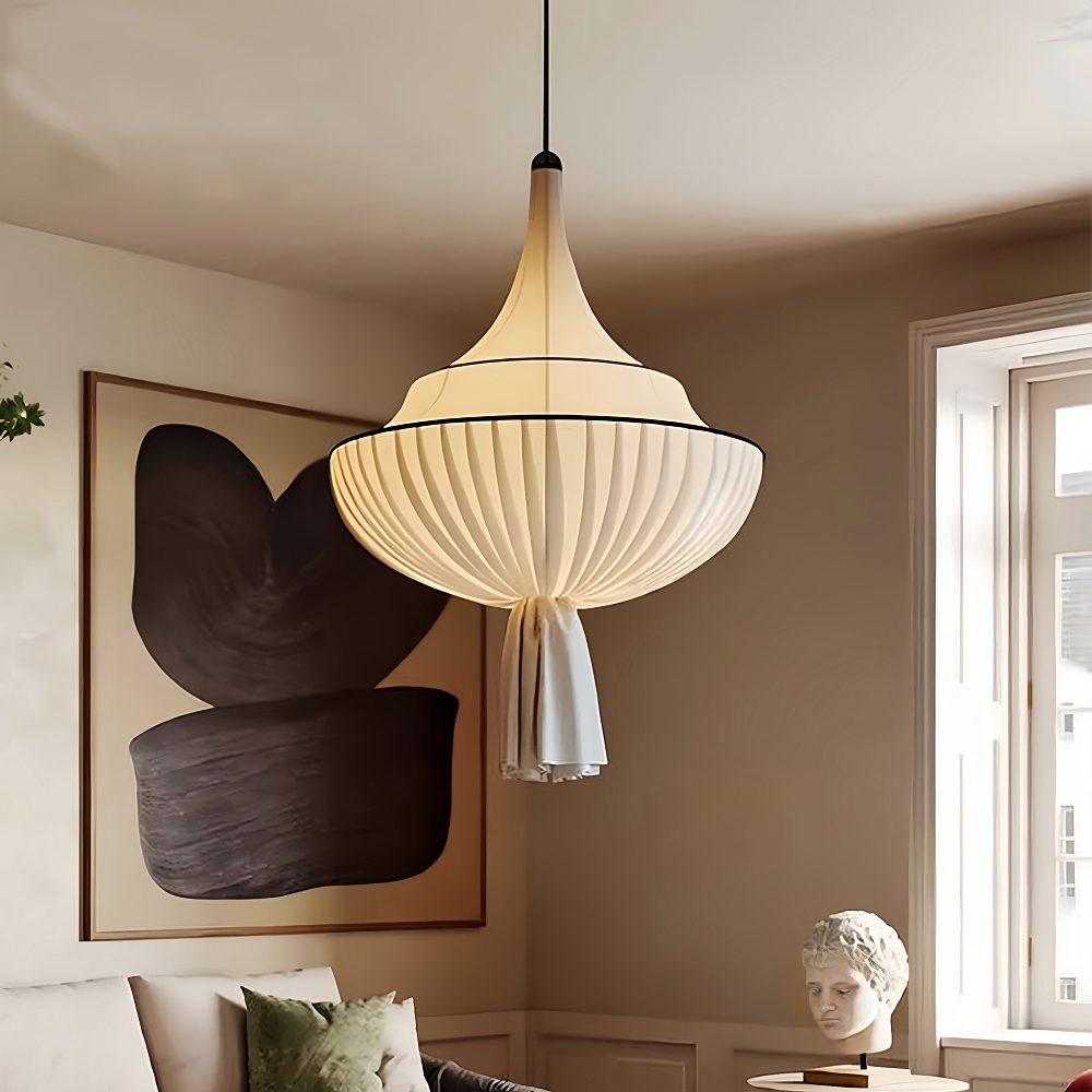 French Cream Style Satin Fabric Chandelier