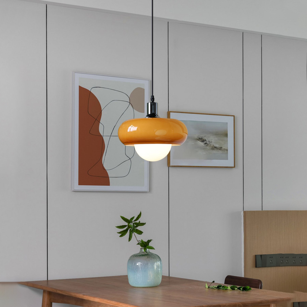 Medieval Vintage Colored Glass Pendant Light Fixture Bauhaus Mini Hanging Chandelier