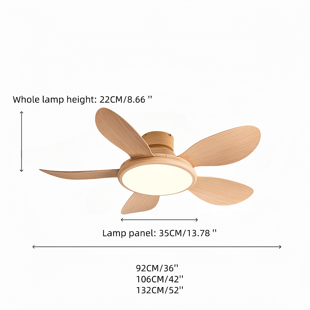 Nordic Style Household Variable Frequency Ceiling Fan Light