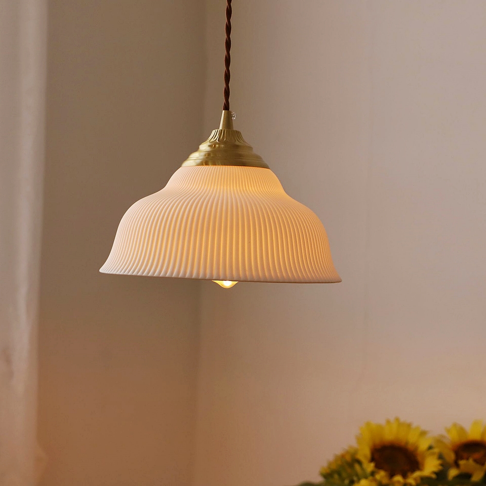 Modern bedroom bedside lamp minimalist and creative circular glass chandelier