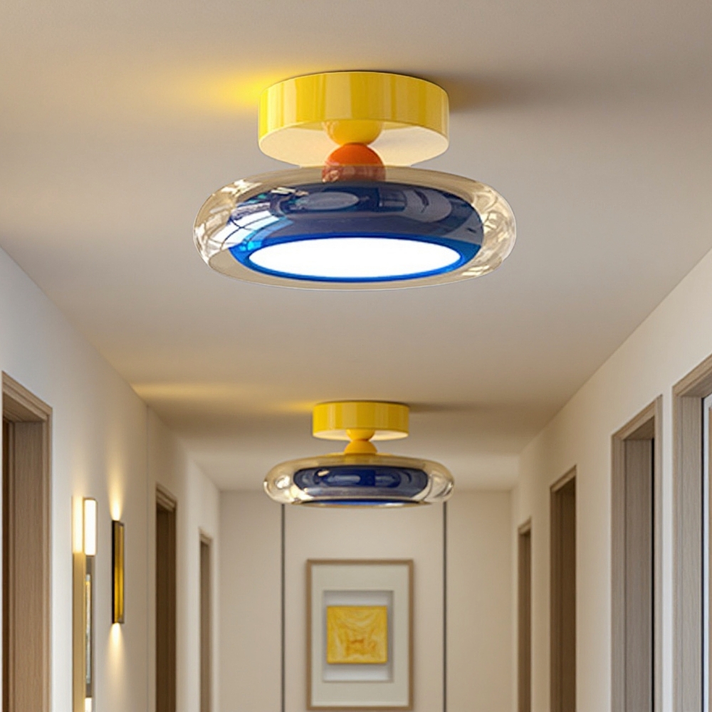 Modern Style Memphis Hallway Glass Ceiling Light