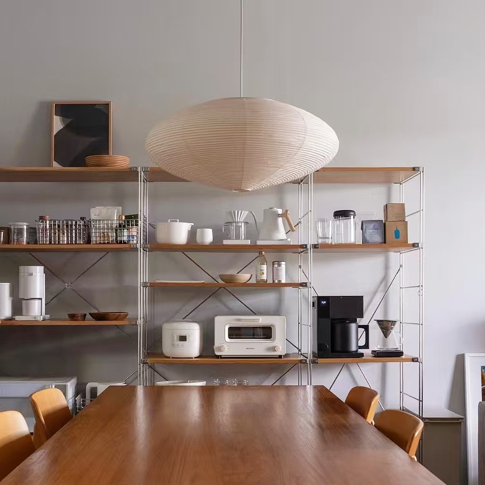 Japanese Wabi-Sabi Style Origami Disc-Shaped Pendant Light