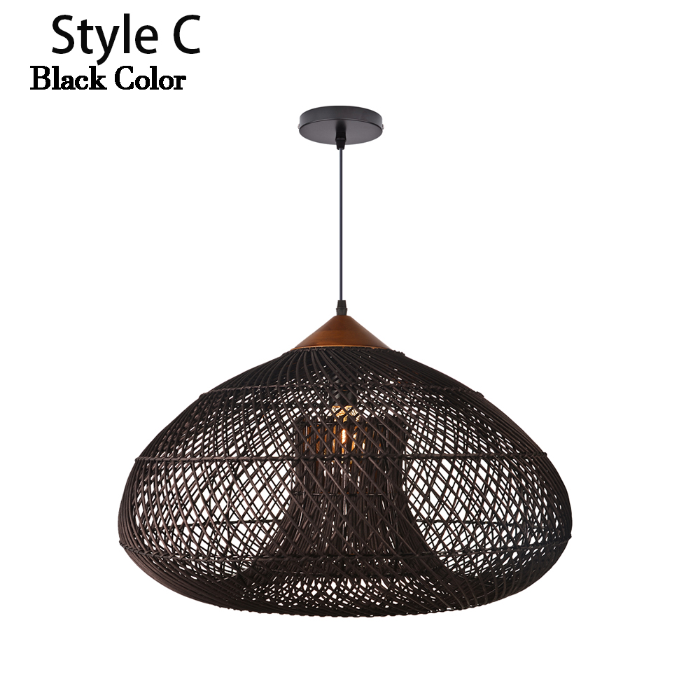 Wabi-sabi Rattan Chandeliers Rustic Handwoven Light Fixture for Restaurant