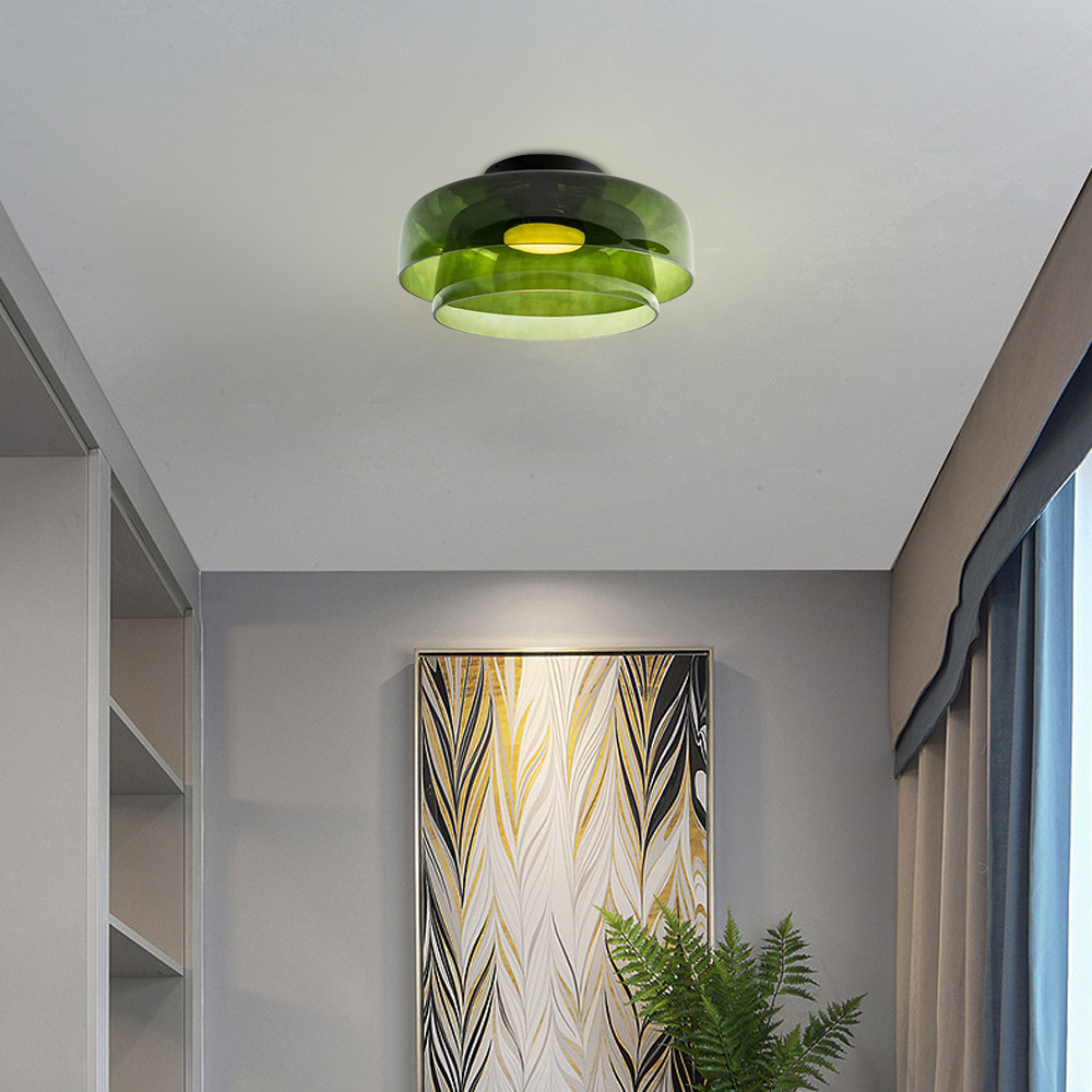 Nordic Designer Corridor Ceiling Light Retro Bedroom Glass Hanging Lamp