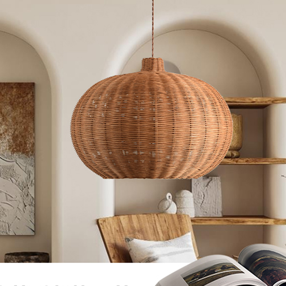 Wabi-sabi Rattan Hanging Light Bird's Nest Hand-woven Retro Lampshade