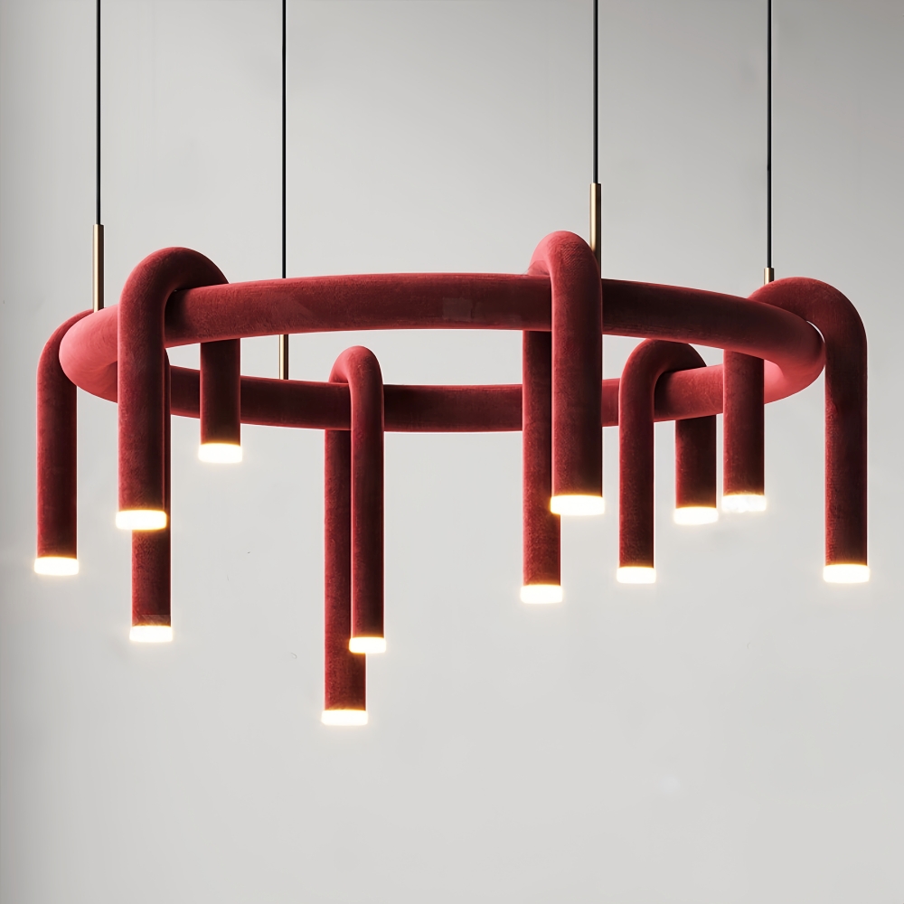 Nordic Modern U-Shaped Circular Pendant Light for Bedroom - Minimalist Creative Design