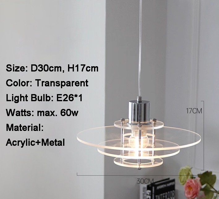 Medieval Bauhaus Acrylic Hanging Lamp For Restaurant