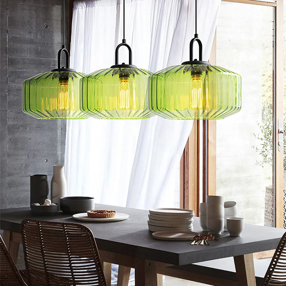 Modern Stained Glass Pendant Light Farmhouse Living Room Chandeliers