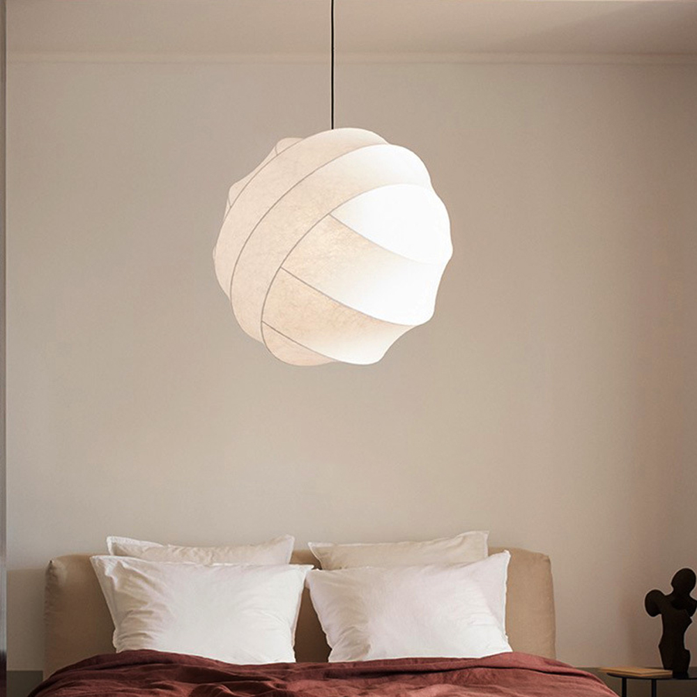 Wabi Sabi Living Room Decorative Lighting Japanese Silk Fabric Pendant Light