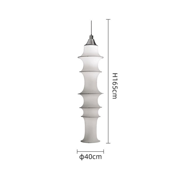Nordic Fabric Chandelier Tatami Bamboo-shape Long Lantern Lighting Fixture