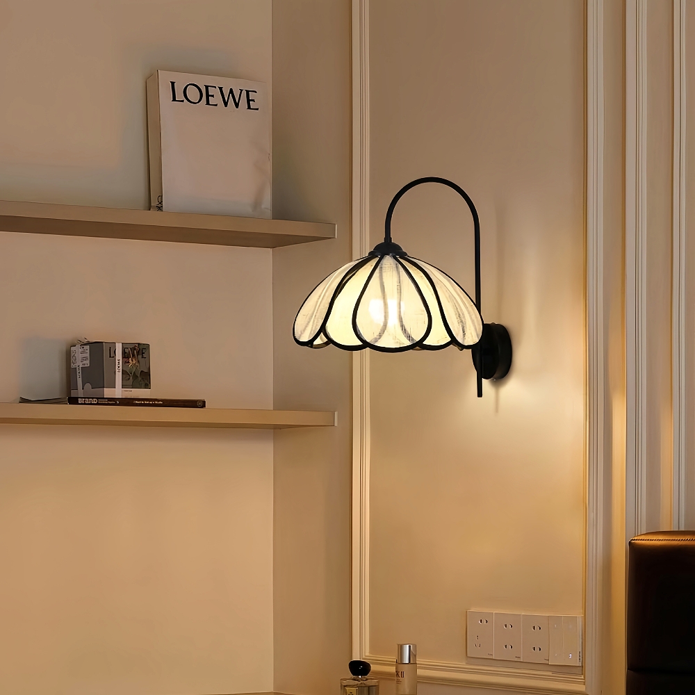 Japanese Wabi Sabi Style Rattan Woven Petal Wall Lamp