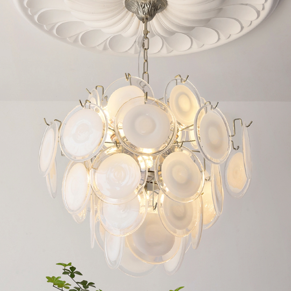 Italian Style Vintage Colored Multi-Layer Handmade Glass Pendant Light