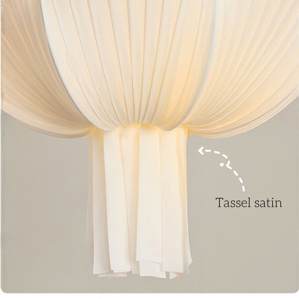 French Cream Style Satin Fabric Chandelier