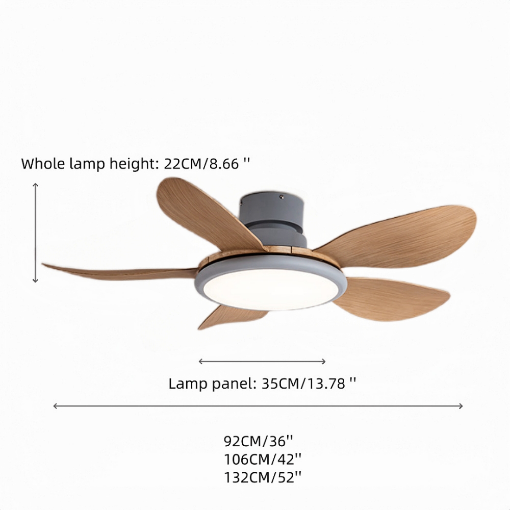 Nordic Style Household Variable Frequency Ceiling Fan Light