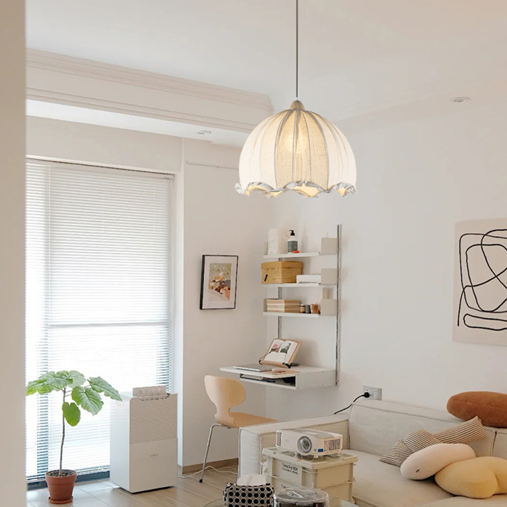 Minimalist Cotton Linen Fabric Chandelier Japanese-style Retro Pendant Light